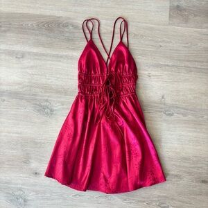 Red Satin Mini Dress